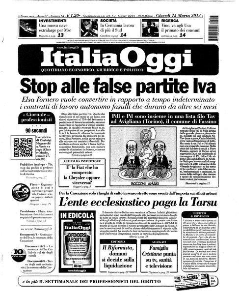 Italia oggi : quotidiano di economia finanza e politica